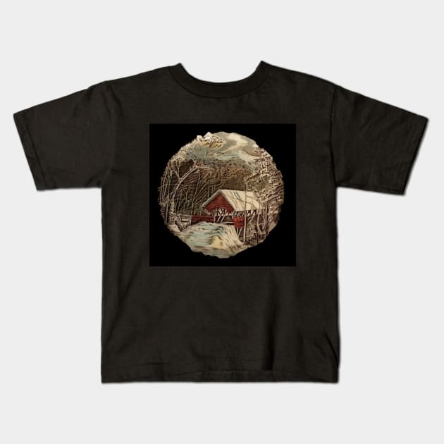 Wintery Road Home Kids T-Shirt by Finn Art by MB